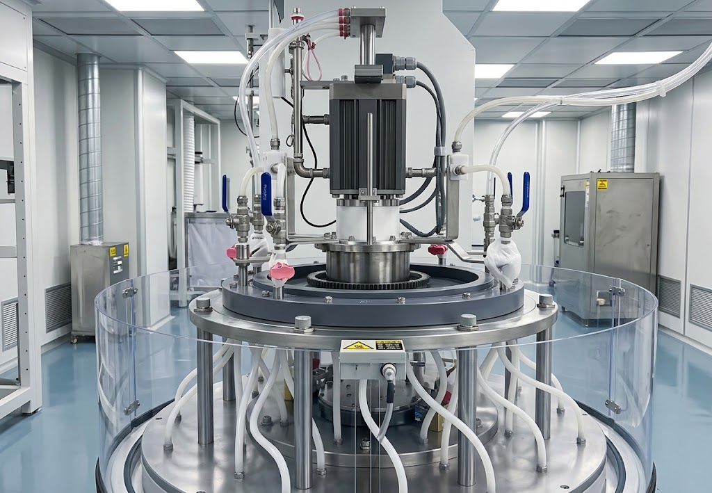 Ultra-precision material processing equipment in a clean manufacturing room
