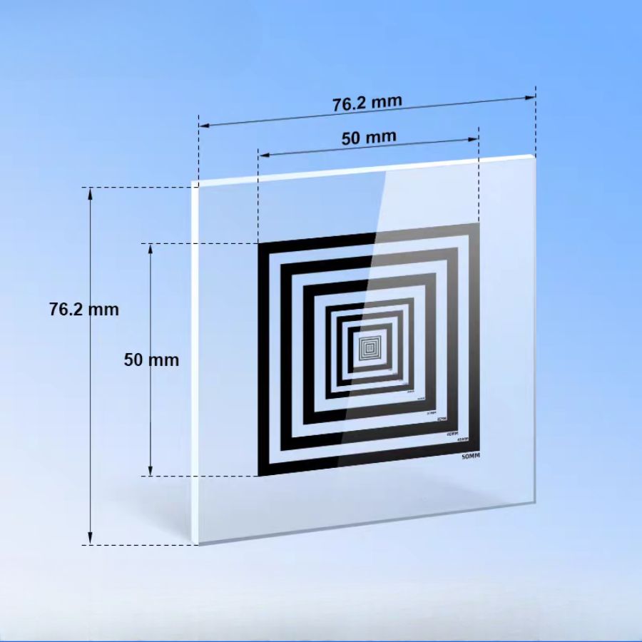 Concentric Square Test Targets: Concentric squares / dimensioned view