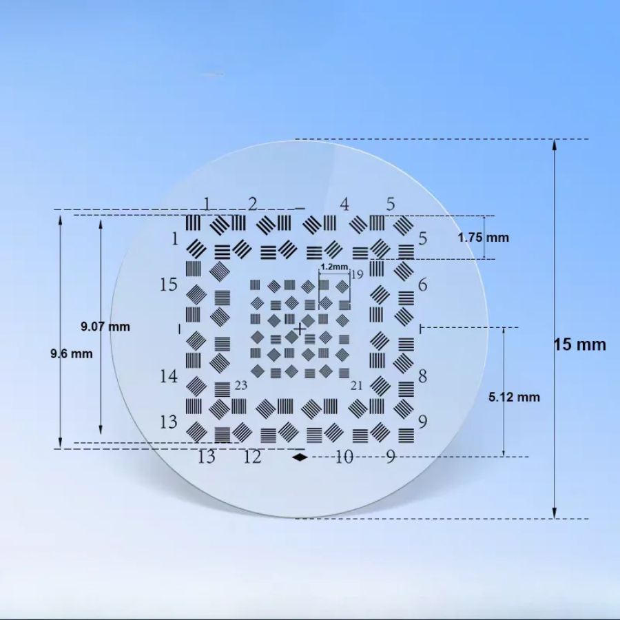 USAF 1951 Resolution Targets: Clear-field square format